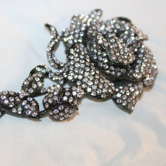 Designer oversized  Silver CZ brooch Angelique de Paris - Picture 2 of 4